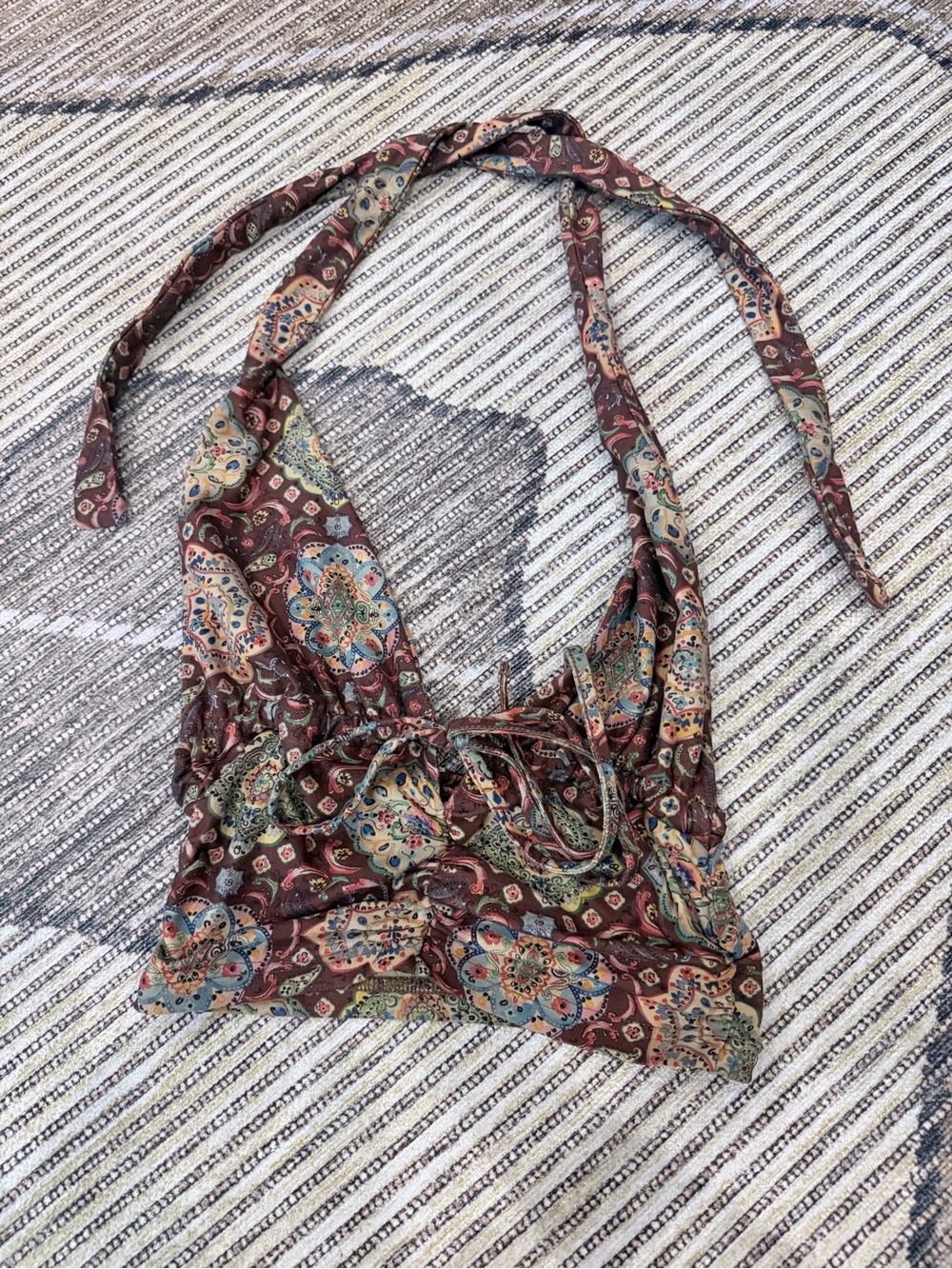 Cider Paisley Halter Crop top